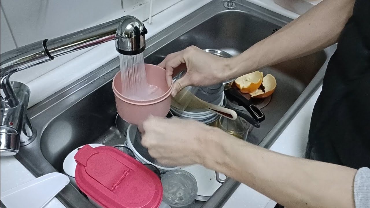 2026년 2월 14일 토요일 오전 설거지 ×2배속 #설거지 #부엌 #일상