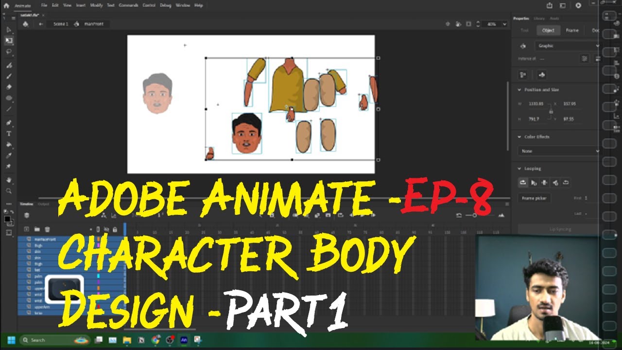 Episode 8 Character kaise banaye adobe animate | cartoon animation kaise banaye @tech3baje