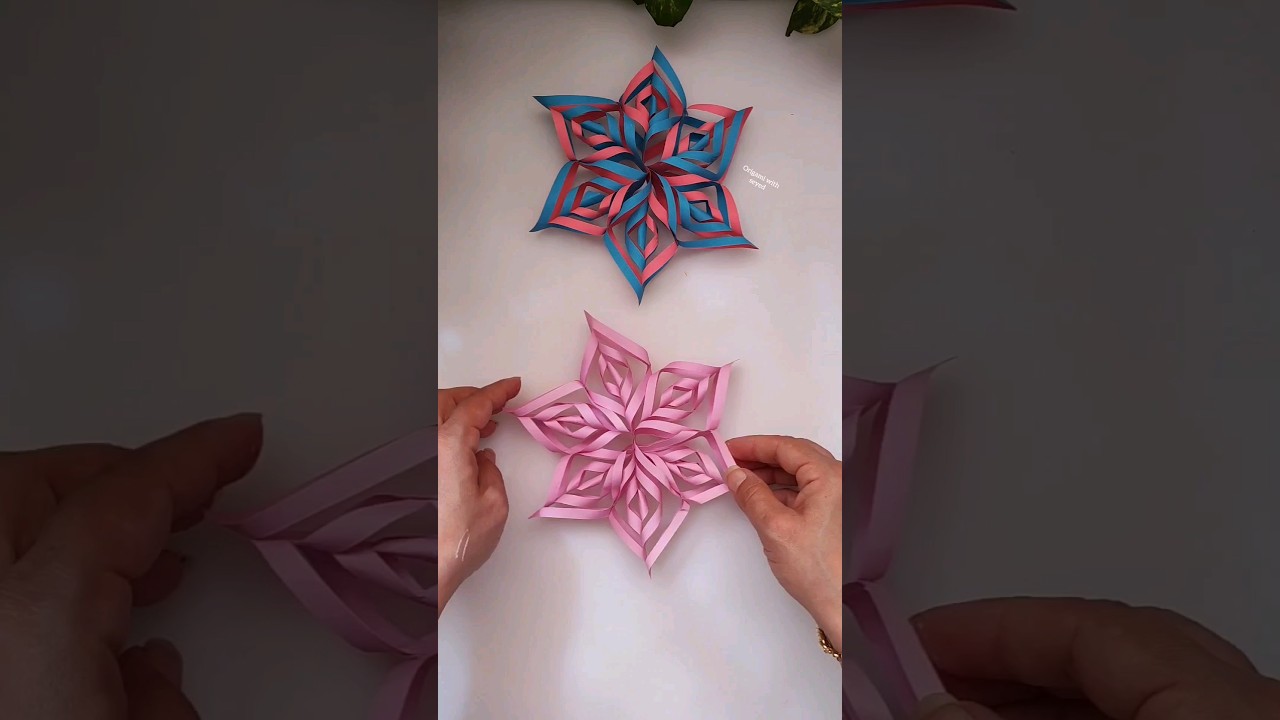 Christmas Star Origami: Making Christmas Paper Snowflakes : Paper Crafts for Kids : Easy Origami