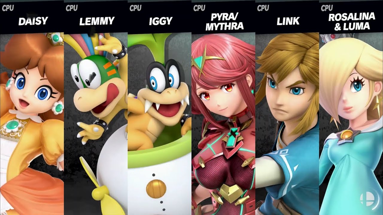 Super Smash Bros. Ultimate - Daisy vs Lemmy vs Iggy vs Prya/Mythra vs Link vs Rosalina