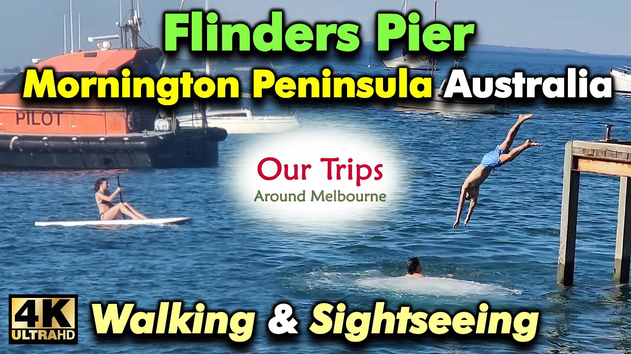 FLNDERS PIER & BEACH RELAXING WALKING TOUR AT THE MORNINGTON PENINSULA MELBOURNE VICTORIA AUSTRALIA