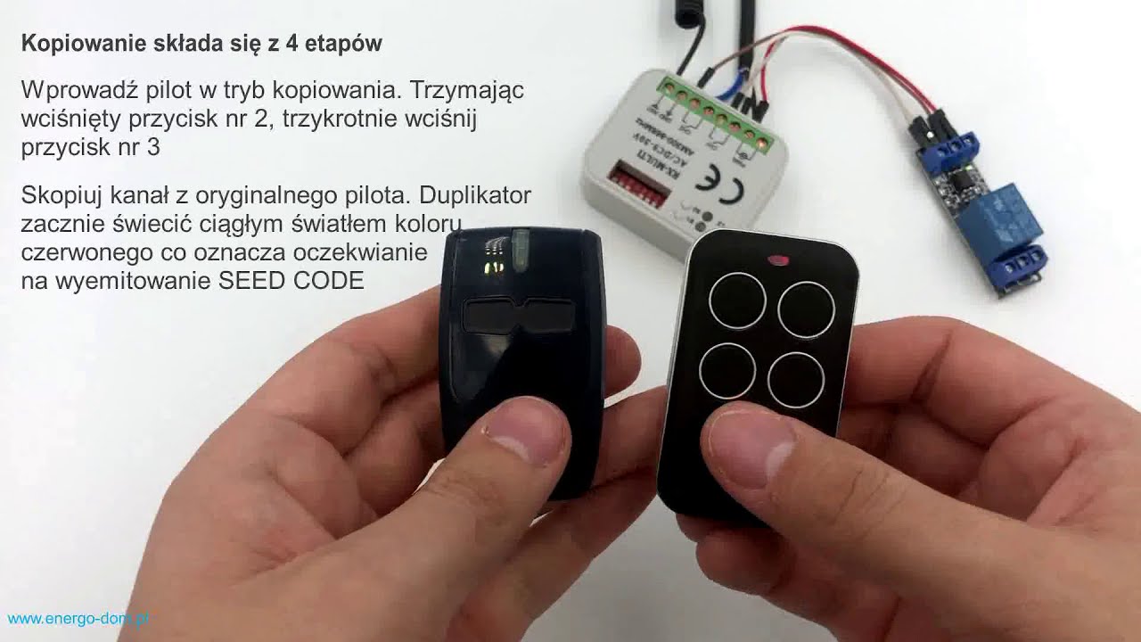 3. Pilot uniwersalny duplikator - Kopiowanie pilot BFT Mitto