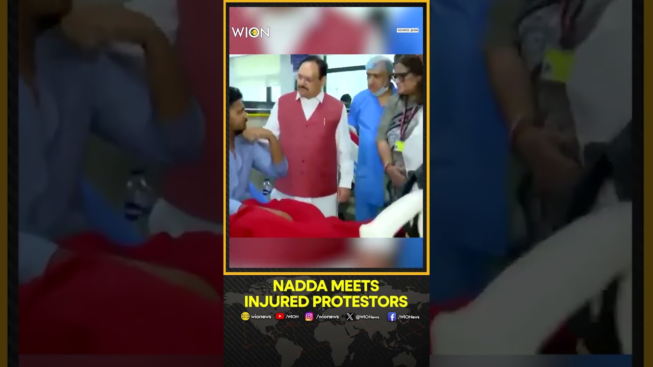 Union Health Minister J P Nadda Visits Protesters Injured During Parliament March | WION Shorts