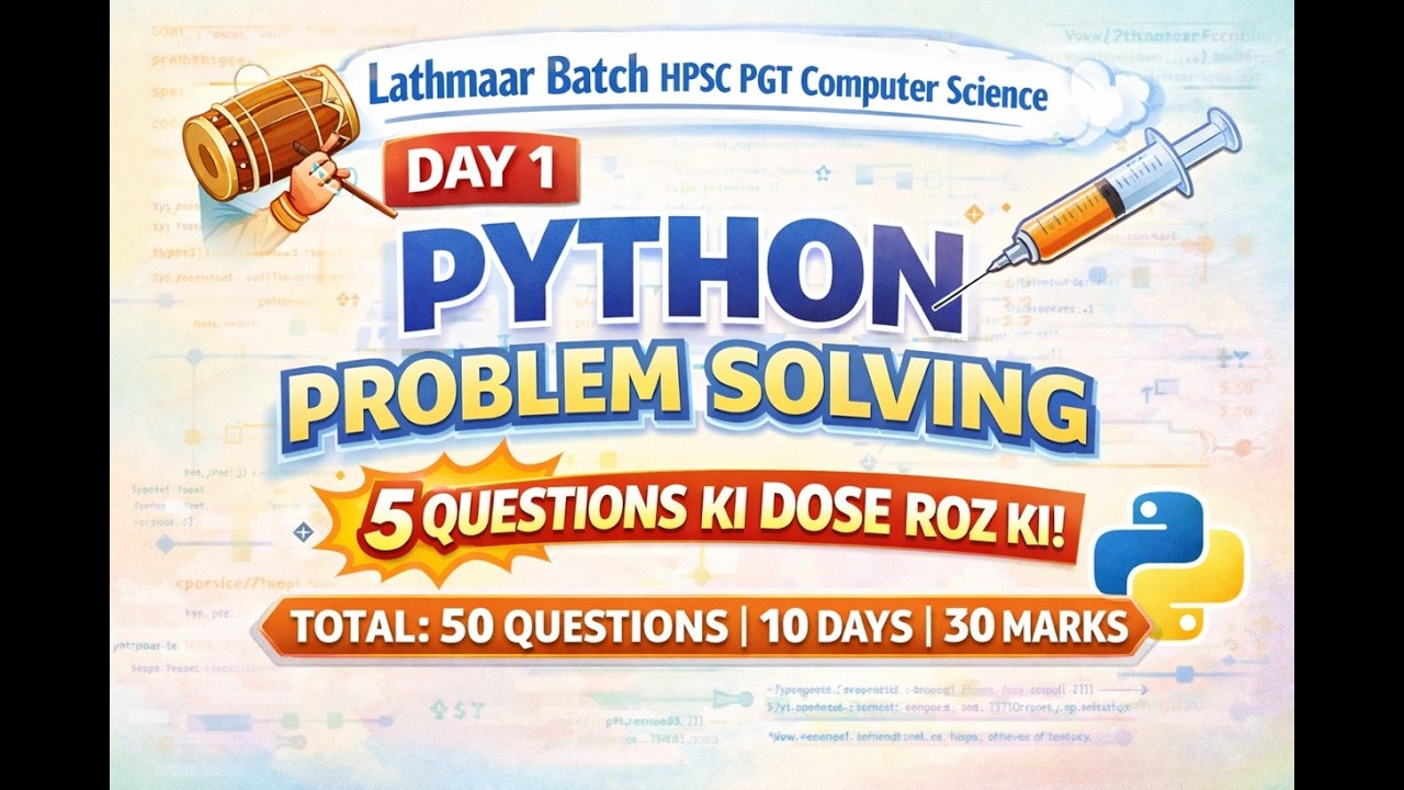 DAY 1 🔥 Python Subjective Kickstart | 16+4 Days Master Plan | Free Classes + Free Test Series