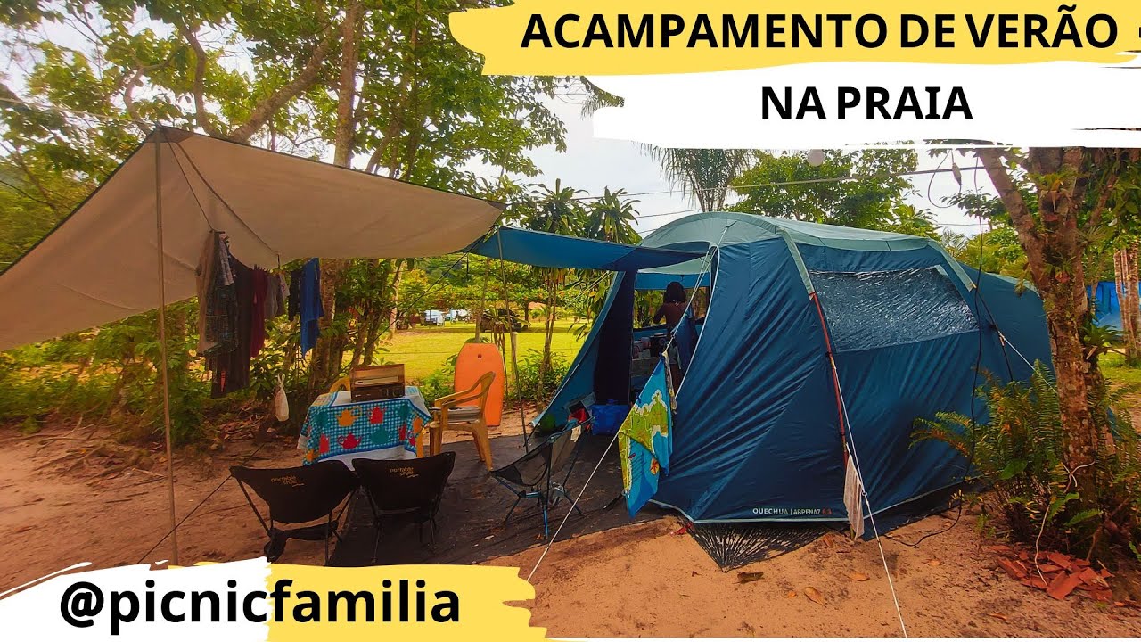 Acampar na Praia em Ubatuba no Verão / Praia da Caçandoca / Litoral Norte SP