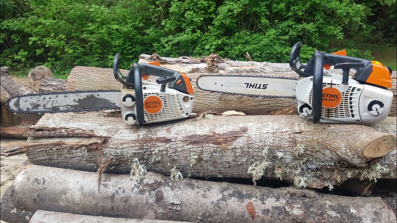 STIHL MS 192 T ported, muffler mod, timing advance VS. STIHL MS 201 T muffler mod & timing advance