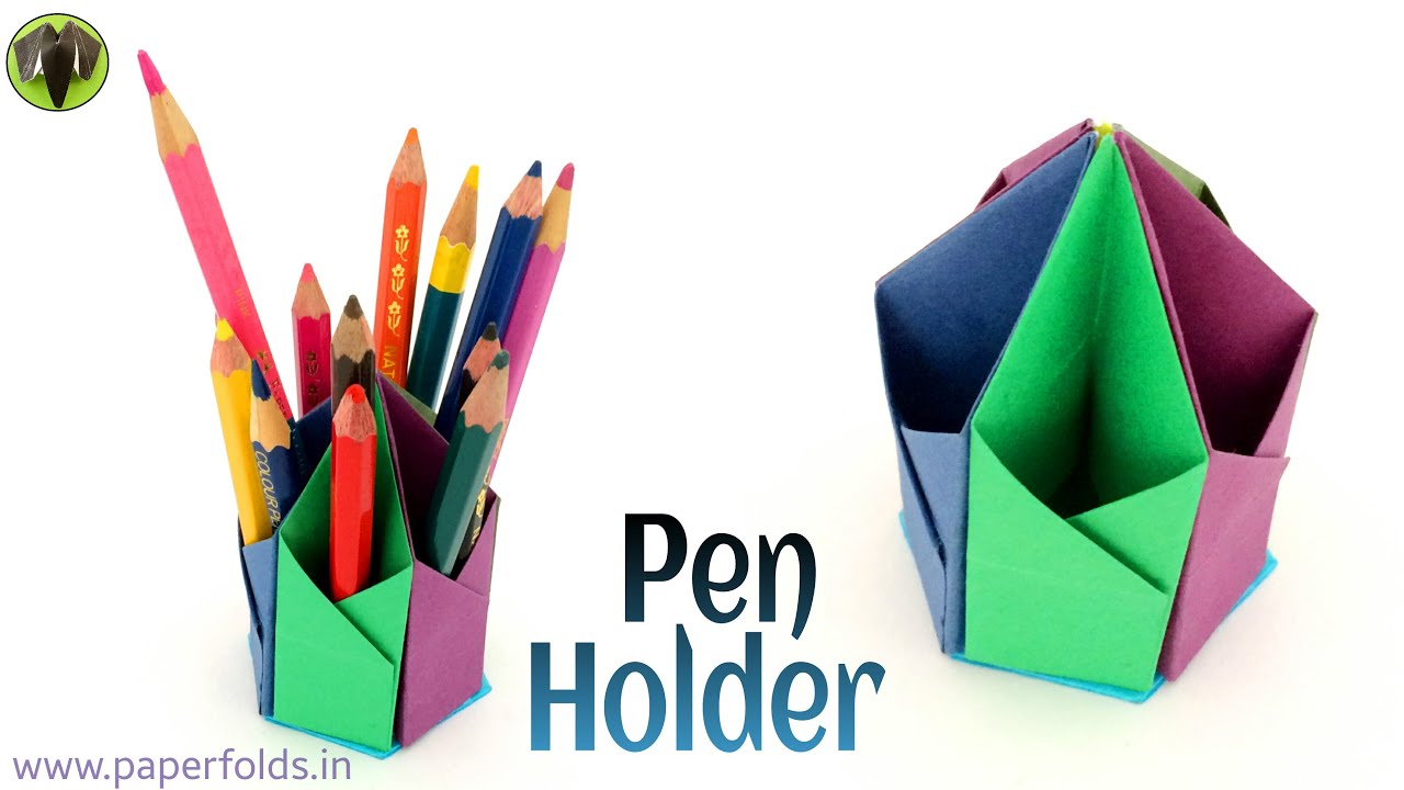 Hexagonal Pen | Pencil Holder - DIY Tutorial by Paper Folds ❤️