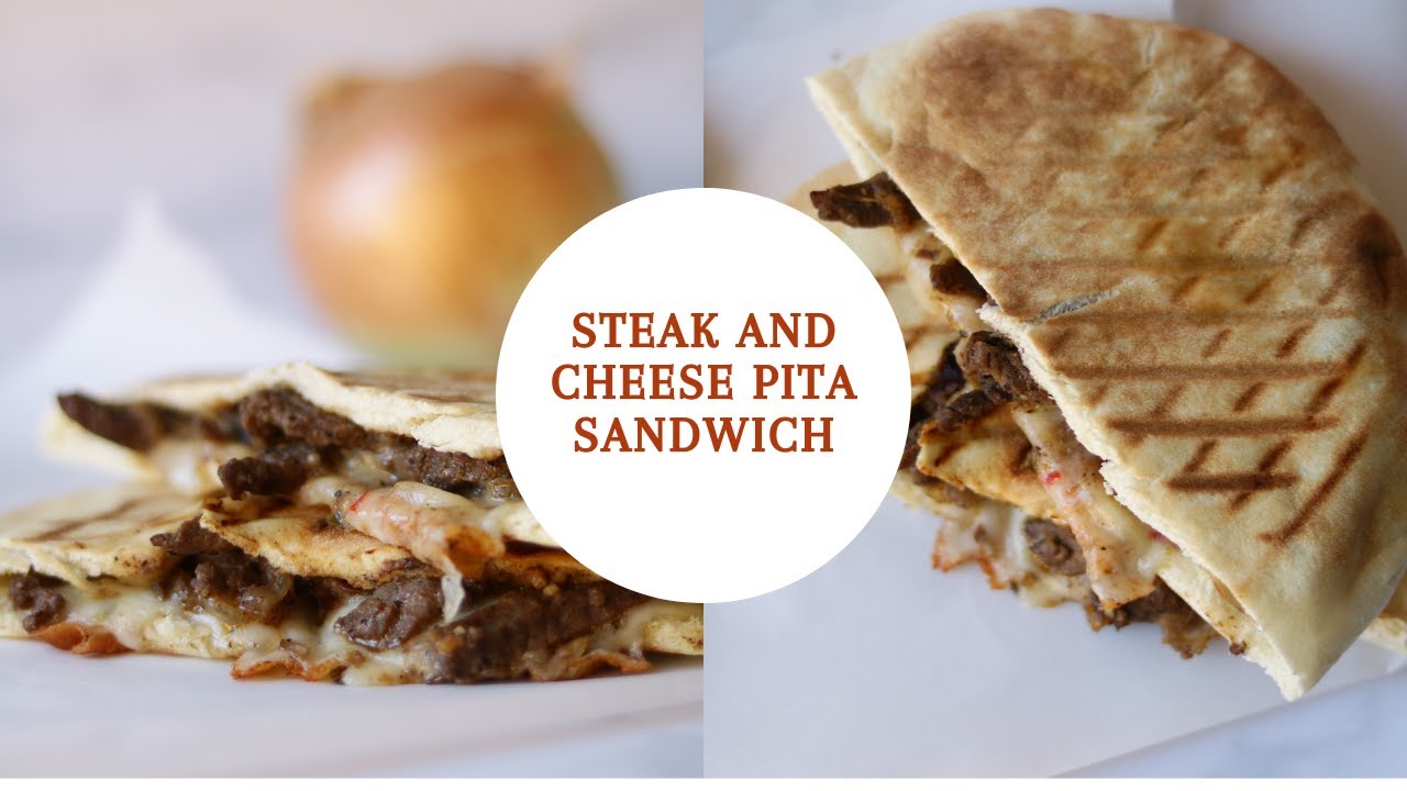 Steak and cheese pita recipe| Steak in a pita recipe| Philly cheesesteak pockets| steak pita recipe