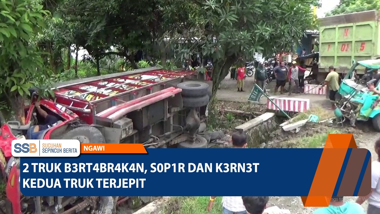 NGAWI – 2 Truk B3rt4br4k4n, S0p1r dan K3rn3t Kedua Truk T3rj3pit