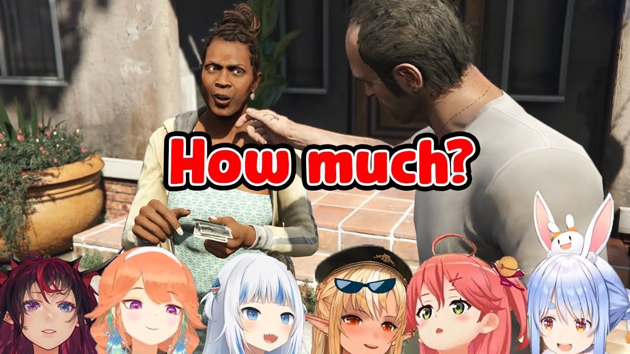 【Hololive】Trevor gives Franklin's aunt some money GTA V【English Sub】