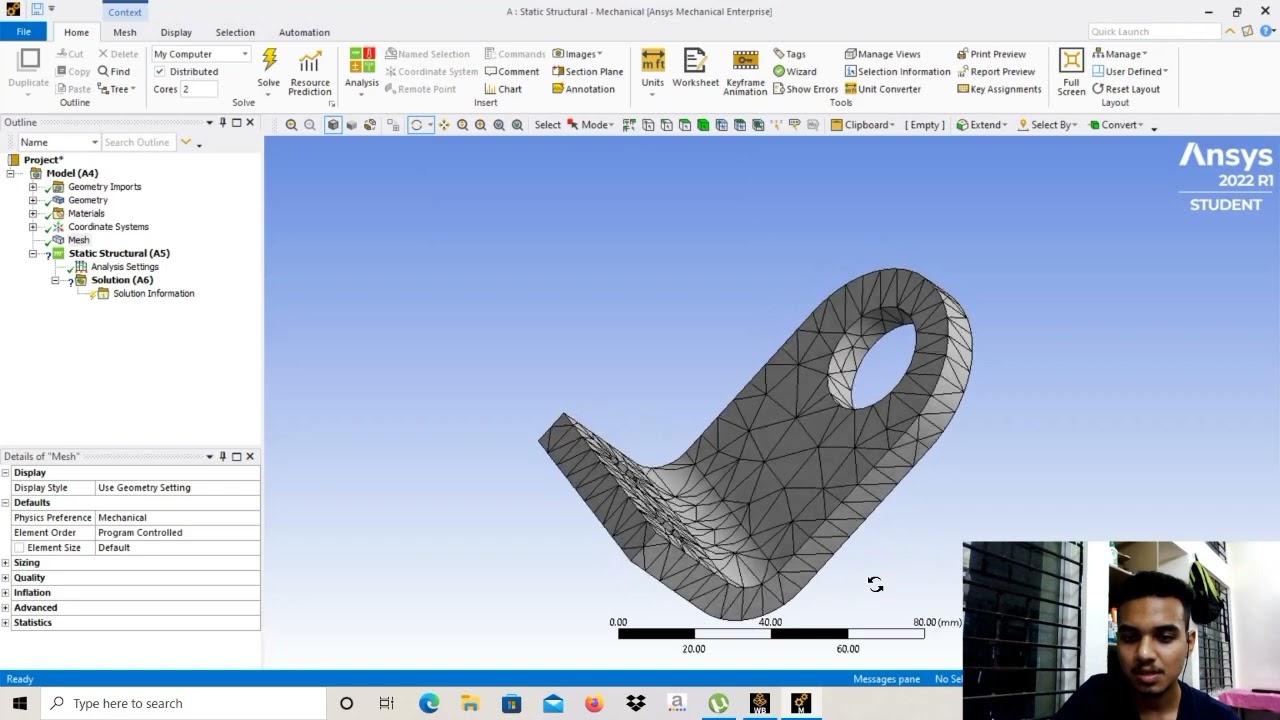 Modelling and Finite element analysis of a BRACKET using Ansys Workbench