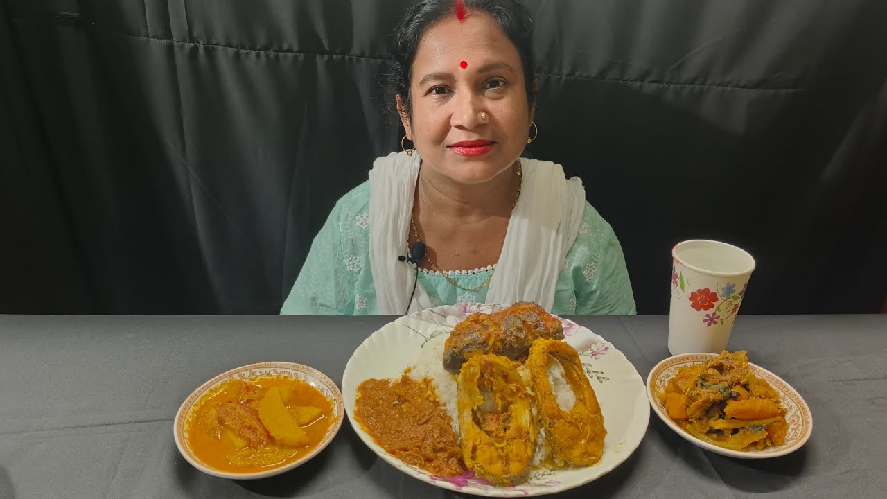 BIGBITES, Tasty katla fish, Rou fish jhol || katla kaliya || #bengalieatingshow #viralvideo