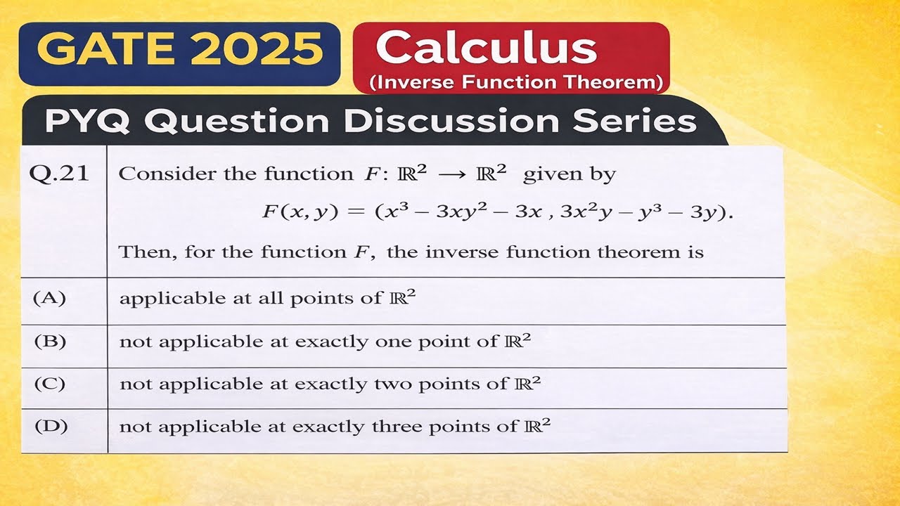 GATE 2025 Question Number 21 | Inverse Function Theorem (Calculus ) | PYQ Question Discussion Series