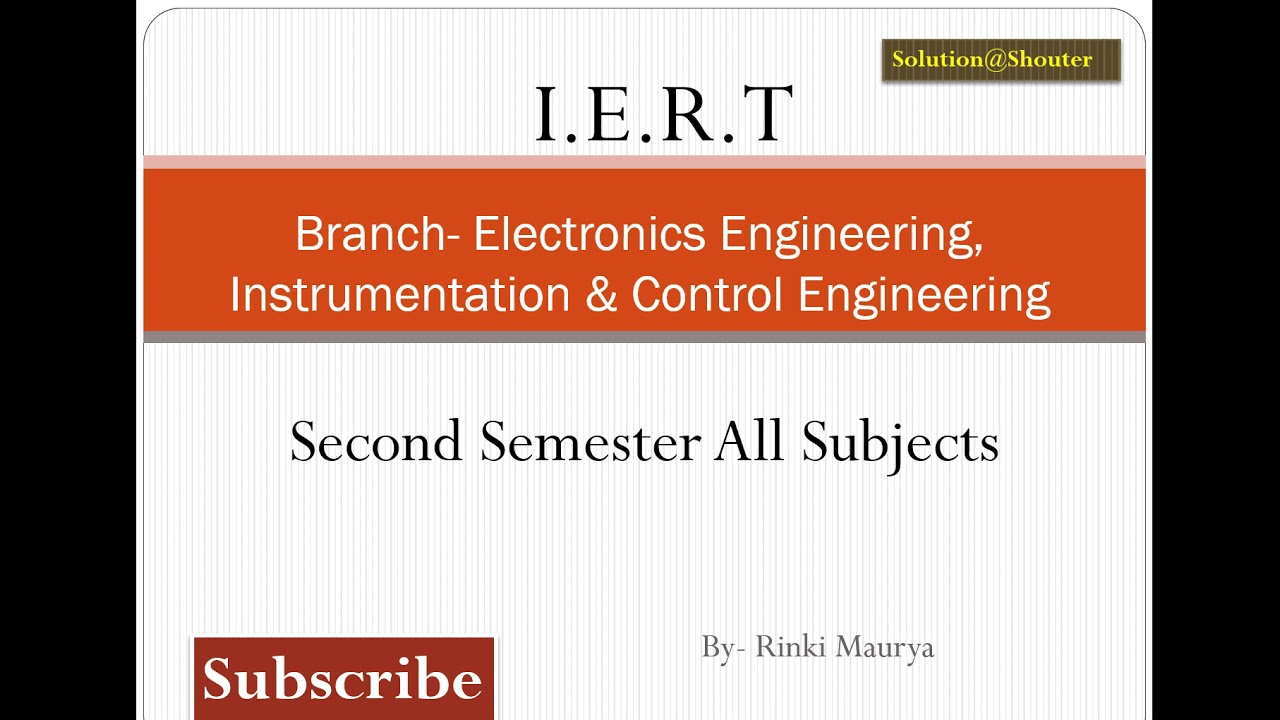 I.E.R.T Second Semester subject details