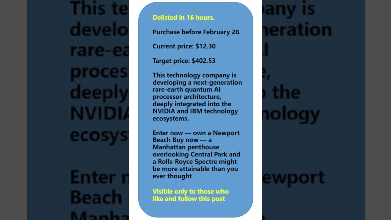 Delisted in 16 hours.Purchase before February 28.