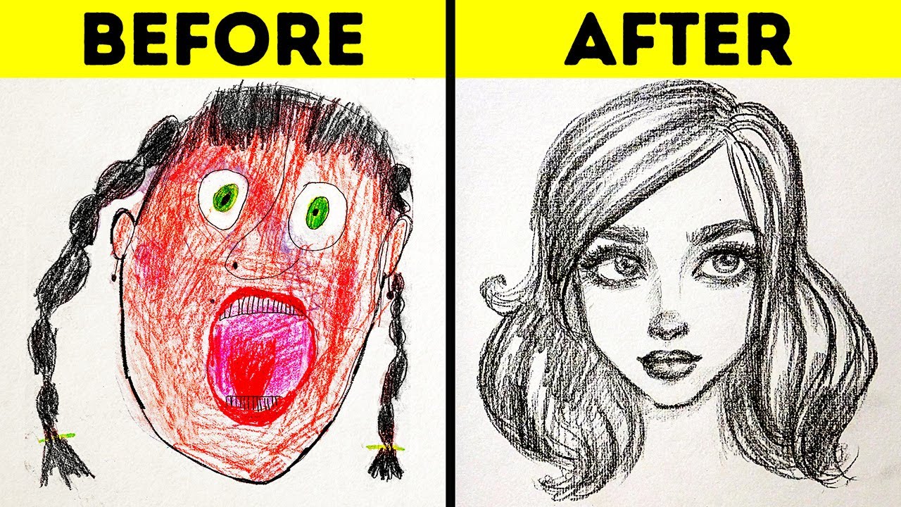 22 TRUQUES FÁCEIS DE DESENHOS PARA INICIANTES || TUTORIAIS E DICAS DE DESENHO E PINTURA