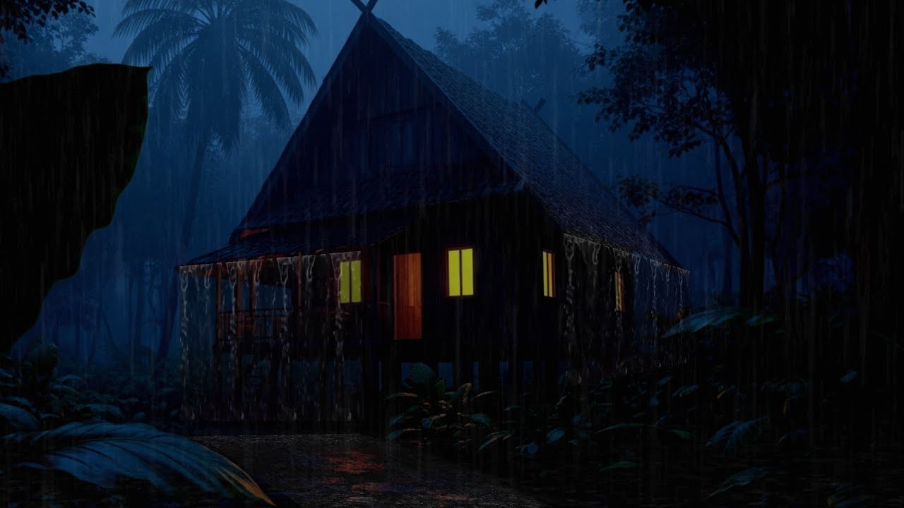 Perfect Rain Sounds for Sleeping | Steady Night Rain with Light Thunder Ambience
