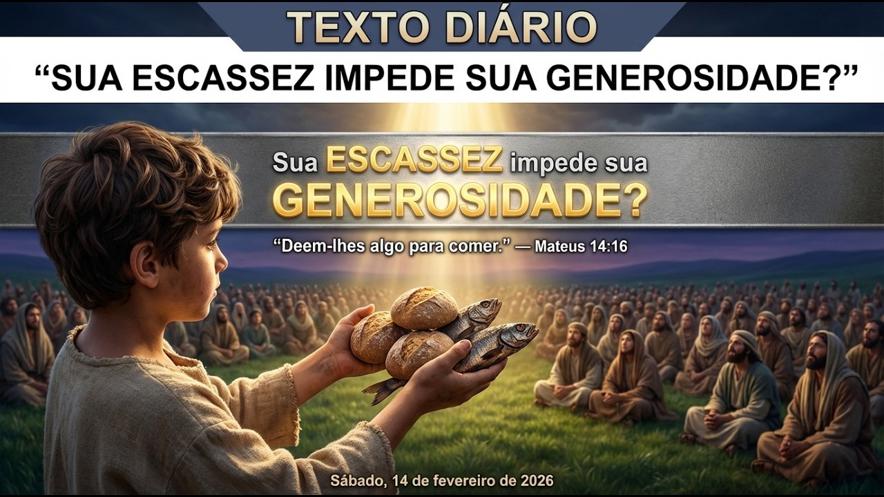 TEXTO DIÁRIO — 14/02/2026 | Sua ESCASSEZ impede sua GENEROSIDADE? Descubra o segredo do MILAGRE!