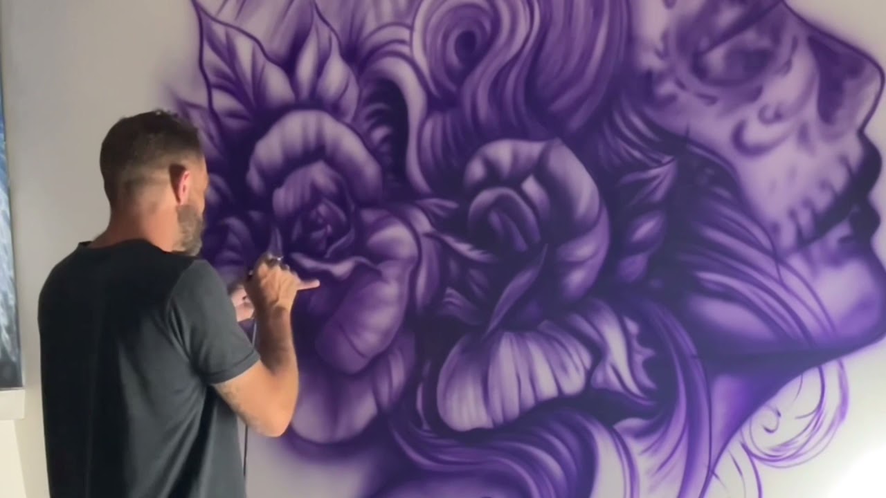 Freehand airbrush mural Part 5