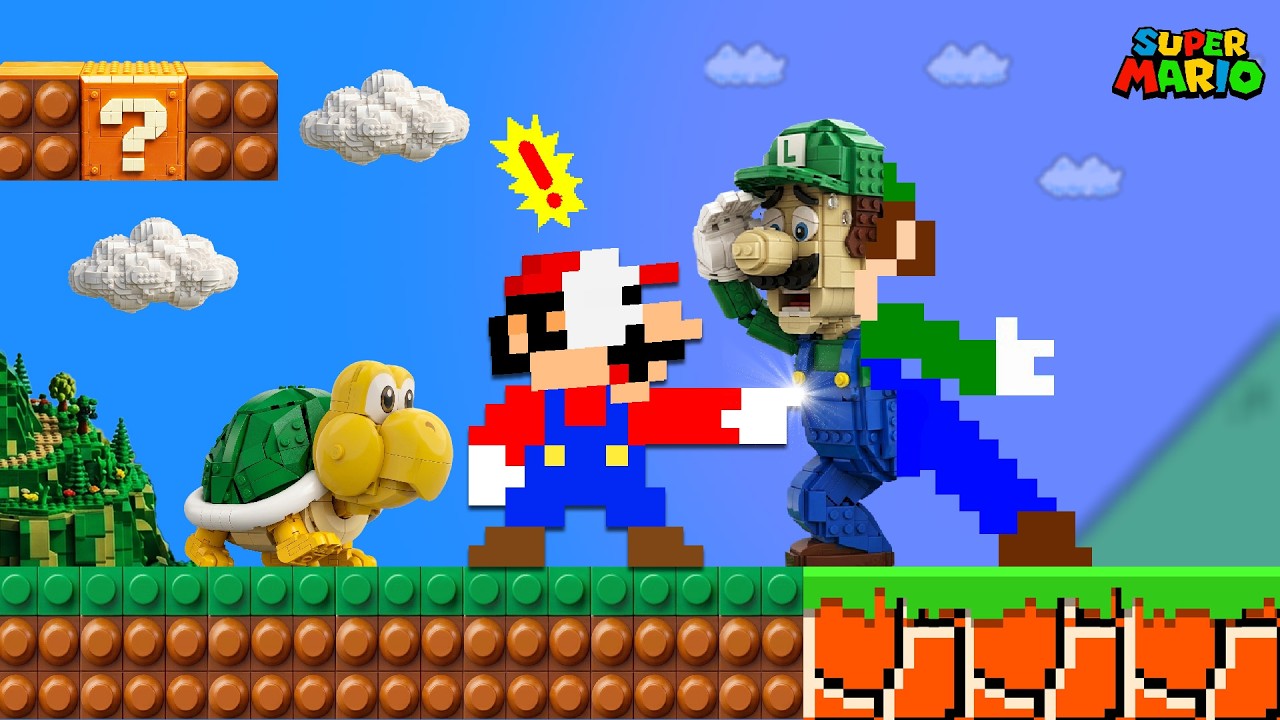 Everything Mario Touches Turns to LEGO in Super Mario Bros. | Game Animation