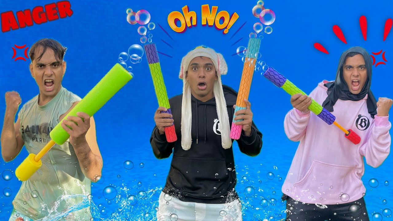 حرب مسدسات بين العيلة تحت المياه 💦🔫😱 / Bassem Otaka/ اوتاكا