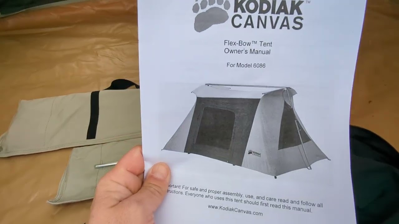 Checking out the Kodiak canvas Vx  flexbow 8x5x6 2 person tent 