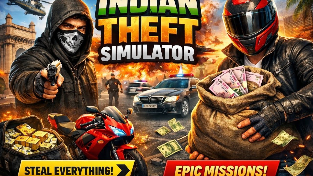 🔥 Indian Theft Simulator Gameplay | Desi City Crime Game 🔥