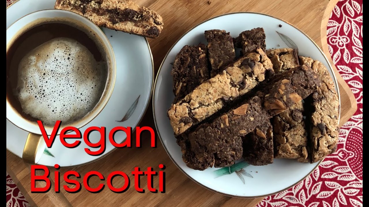 Vegan Biscotti 2 Ways // Double Chocolate Almond and Chocolate Chip Almond Biscotti (Gluten-free)