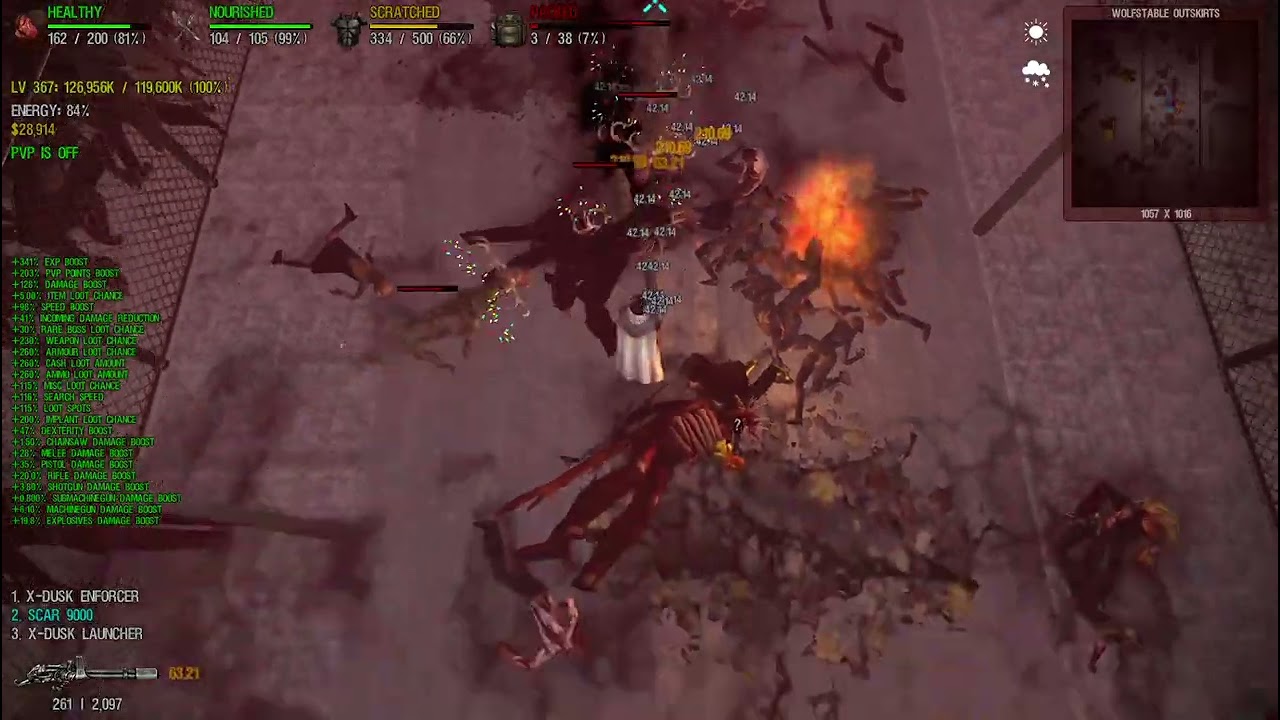 Dead Frontier Scar 9000 vs DR Festive Reindeer 134% damage boost
