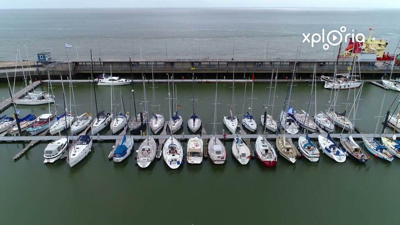 Cuxhaven marina, Germany 2019.07 aerial video