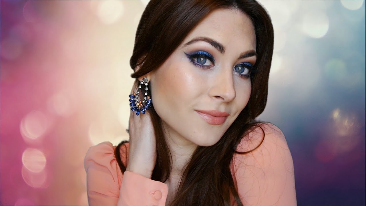 Maquillaje de Primavera: azul y coral. Lizy P. Spring makeup look.