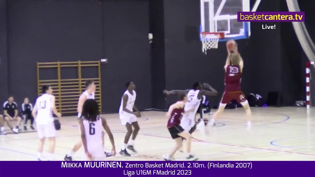 MIIKKA MUURINEN ('07 Finlandia) 2.10m.  U16M Zentro Basket (2023). Talento destacado EUROBASKET 2025