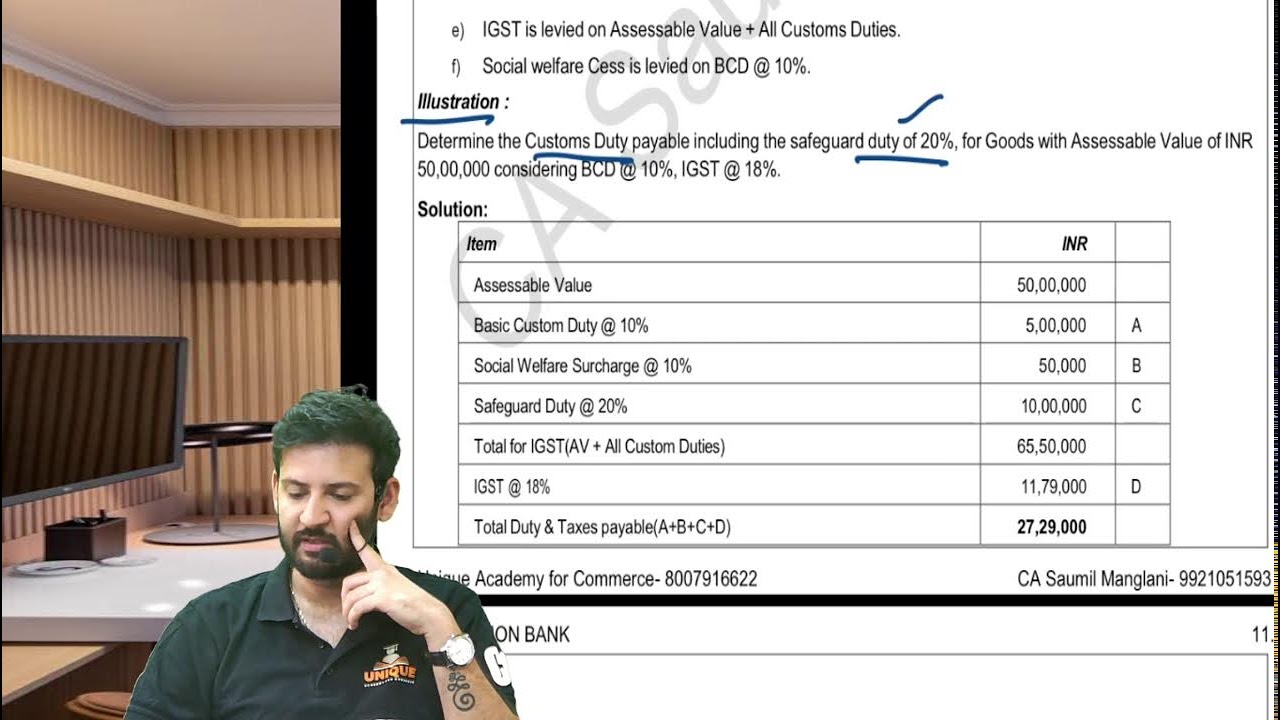 IDT  - Customs  -Tax Question Solving  - June 25 & Dec 2025 - CA Saumil Manglani