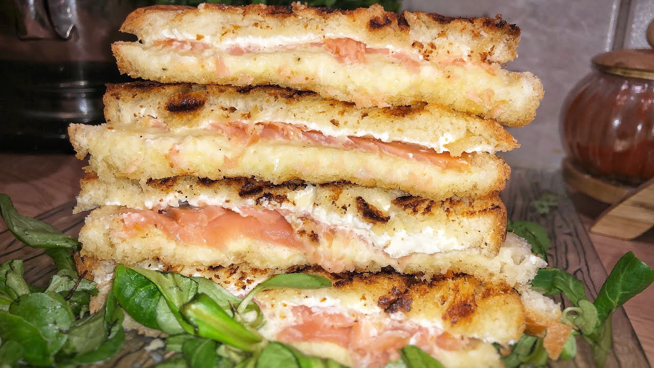 Croques monsieur au Saumon ultra croustillant à la poêle & Pain de mie fait maison