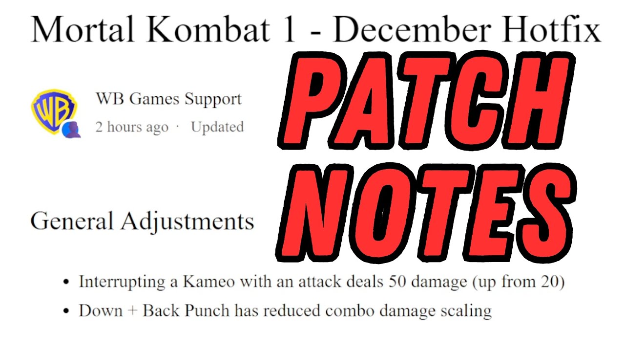 NEW PATCH NOTES for Mortal Kombat 1 (December 2025)