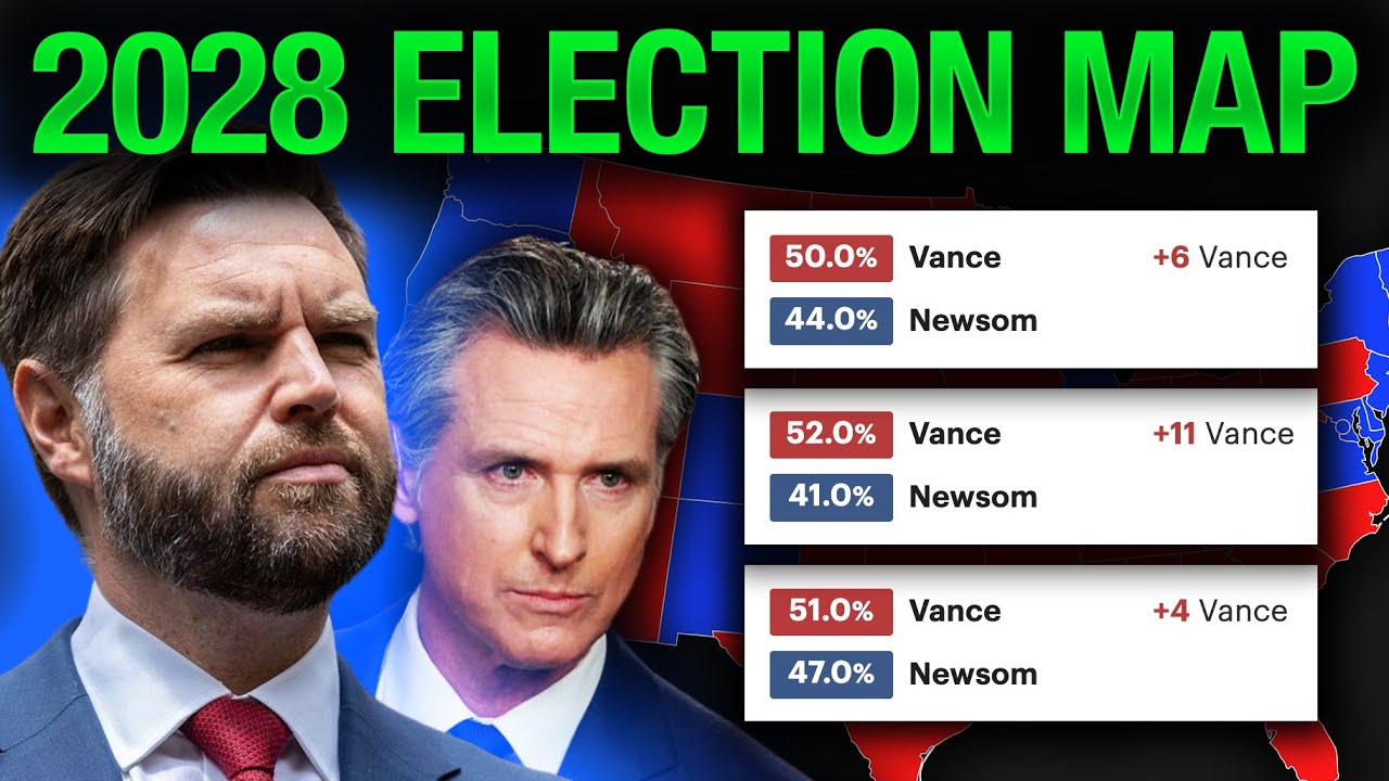 My SHOCKING 2028 Election Map Prediction (Vance vs Newsom)