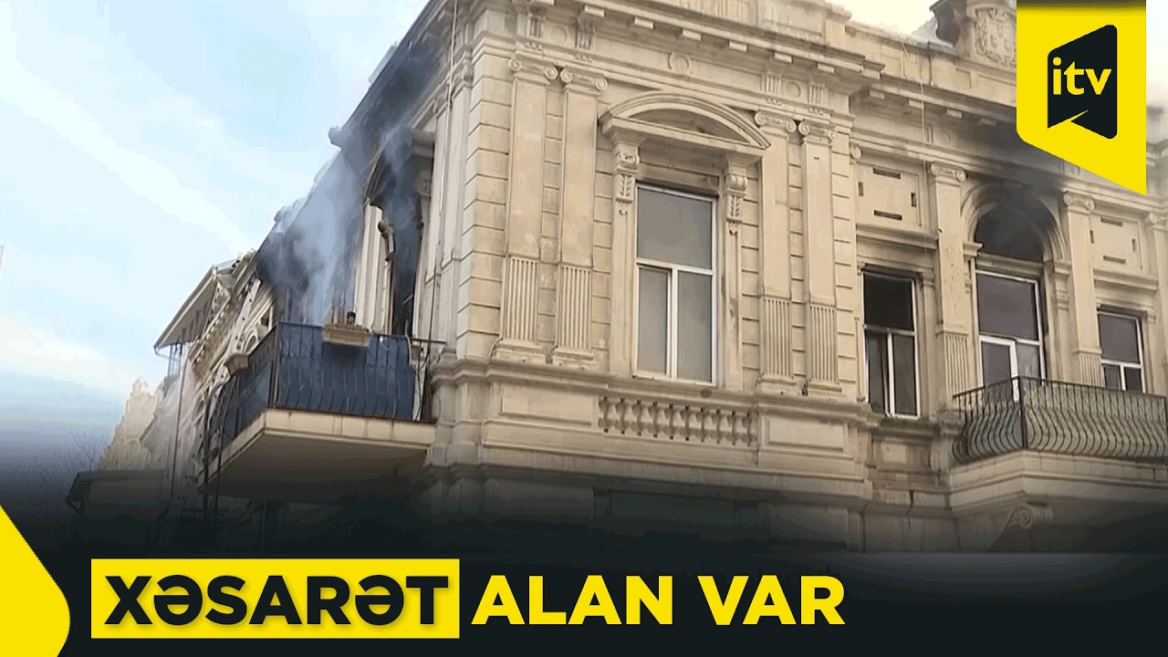 Paytaxtda binada güclü yanğın