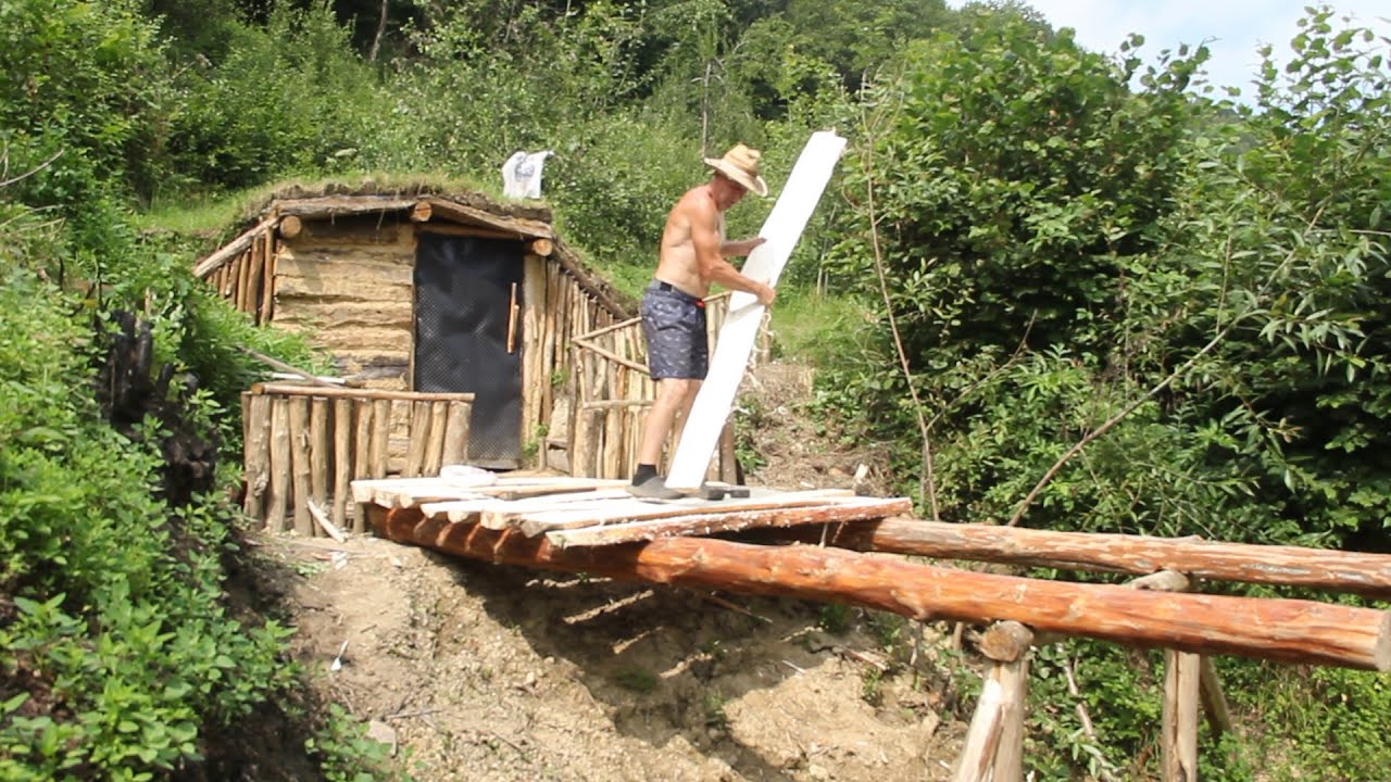 Building Alone Warm Shelter for Survival in Wild Woods  from Start to Finish. House Undeground |ASMR