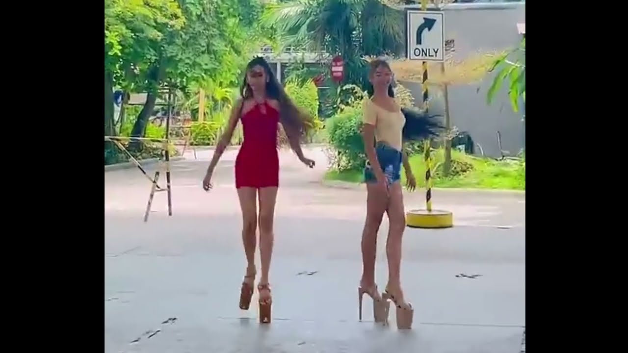 Filipina Top Model TRIPS & FALLS Many Times in Towering Platform Shoes – Compilation!!!