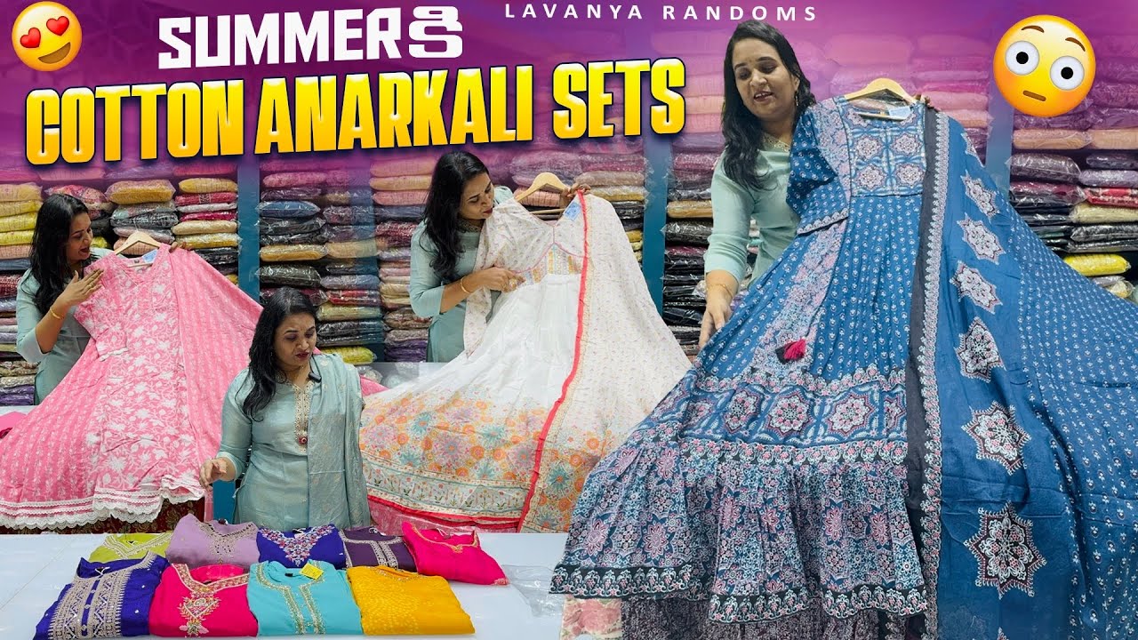 తక్కువ ధరల్లో Cotton Anarkali Sets | Most trending Summer special dresses with price Kphb 