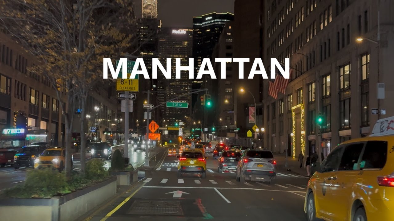 A trip through nighttime Manhattan, NEW YORK