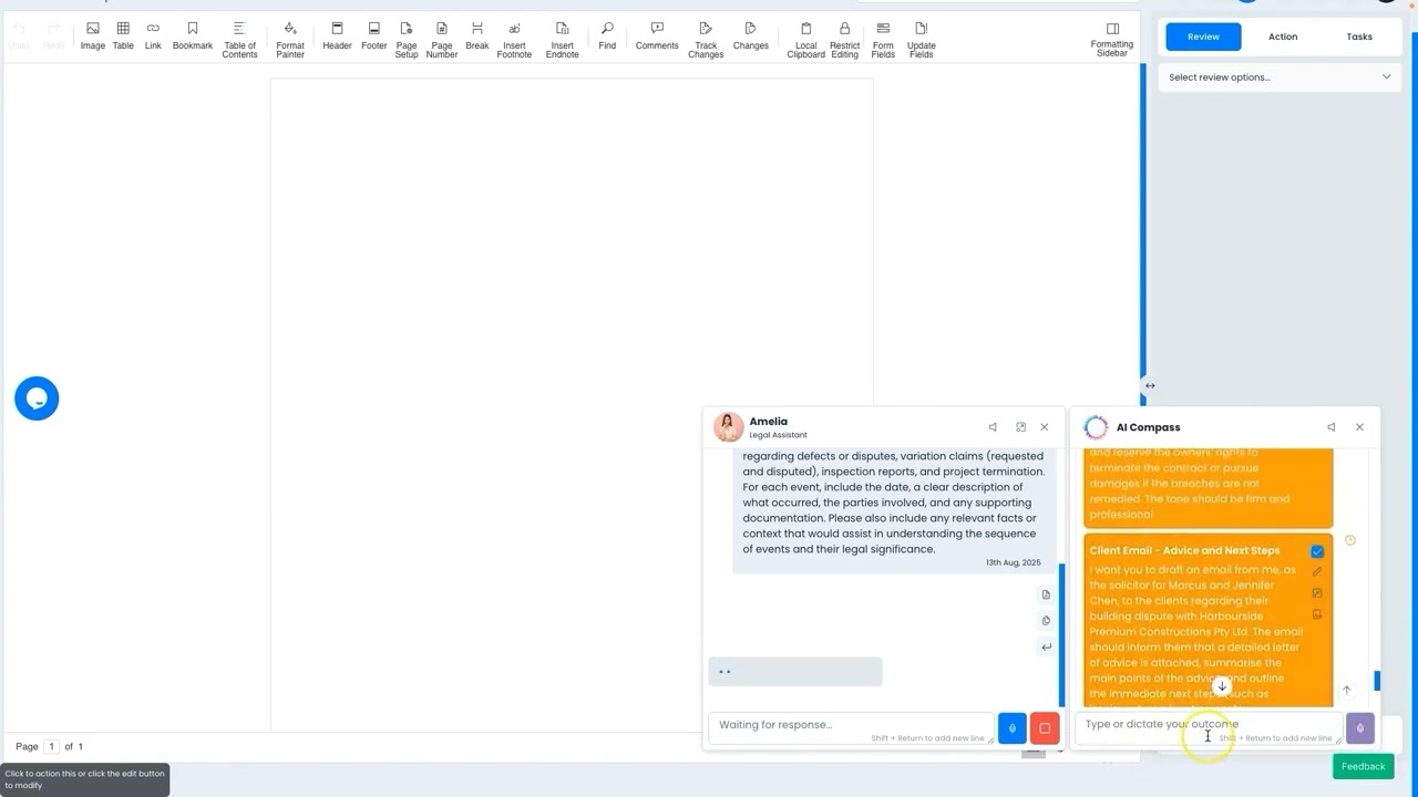 AI Legal Assistant - Action Step Integration