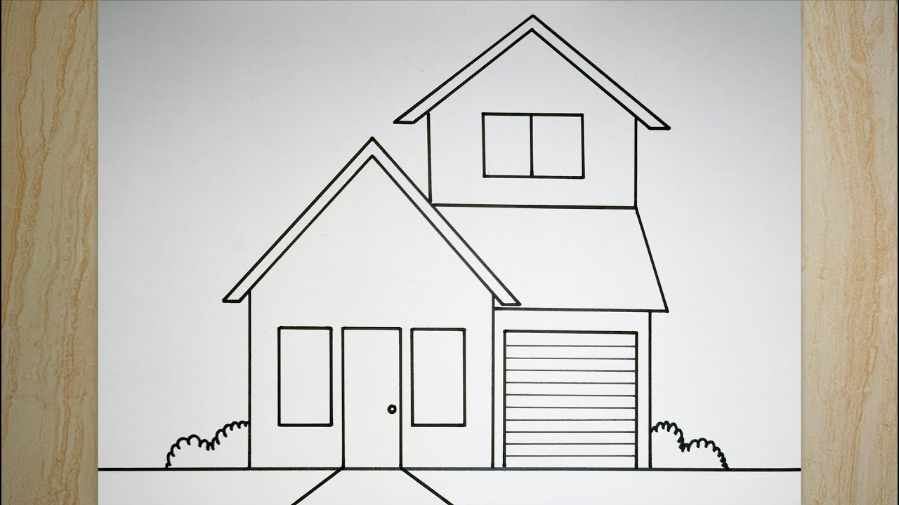 Cara menggambar rumah tingkat yang mudah dan bagus