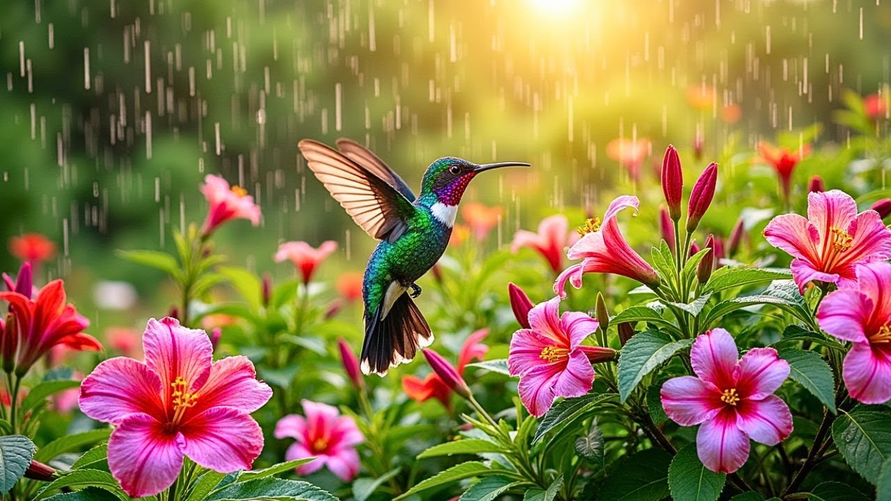 Расслабляющая фортепианная музыка под пение птиц и дождь🌿Целительная музыка для сердца
