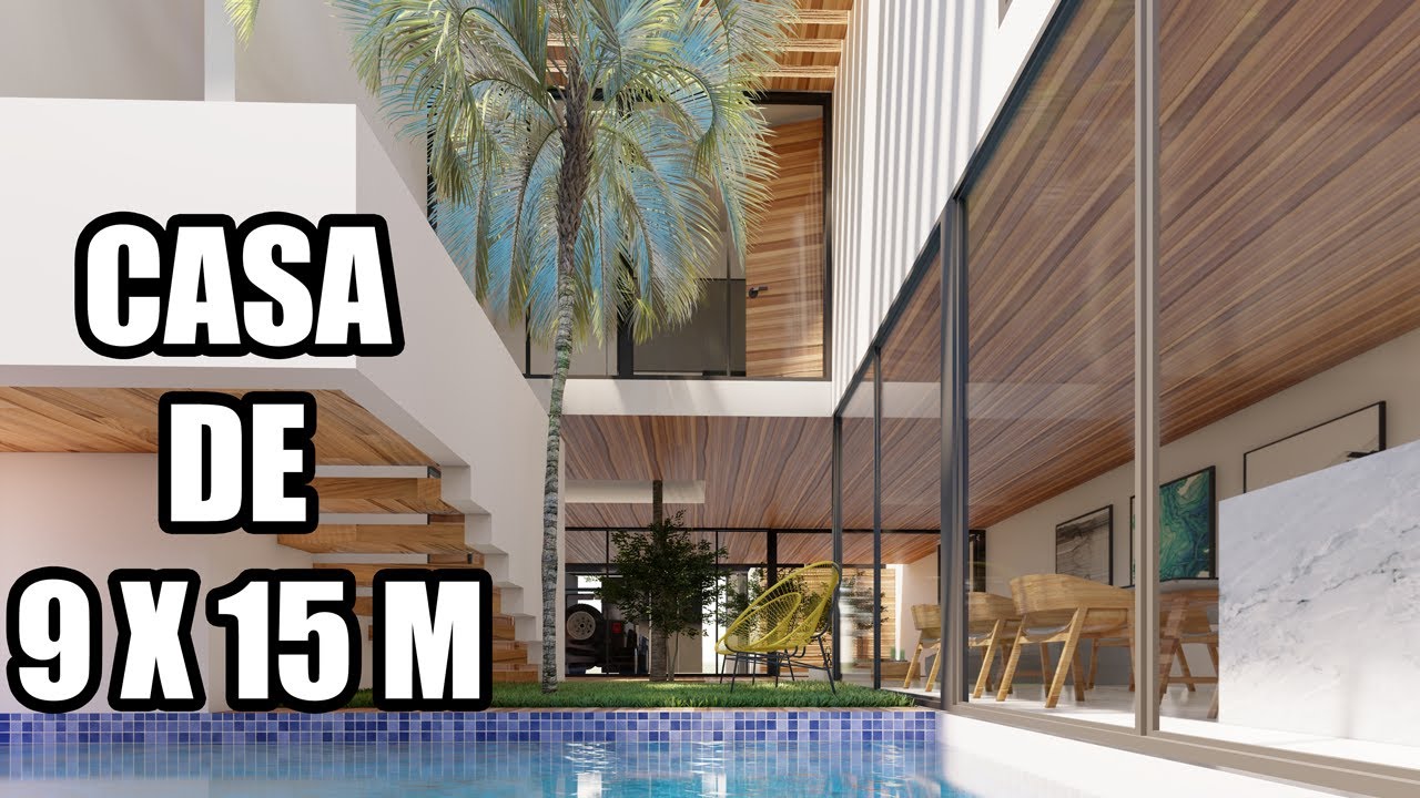 CASA DE 9X15 M / DESAIN RUMAH 9X15 M / HOUSE PLANS 9X15 M