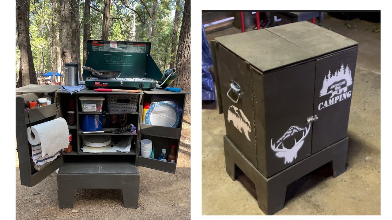 DIY Camp kitchen with sink Chuck box