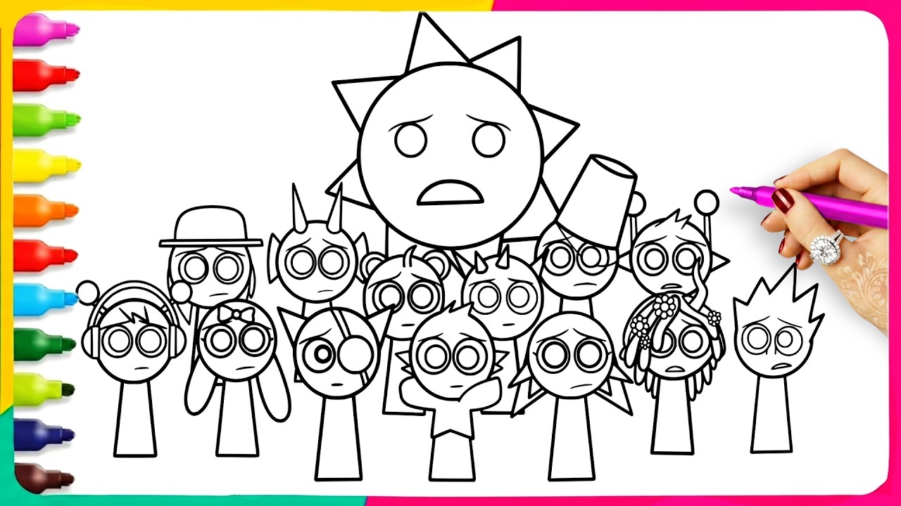 Incredibox Sprunki Coloring Pages - Satisfying Coloring All Characters Incredibox SPRUNKI