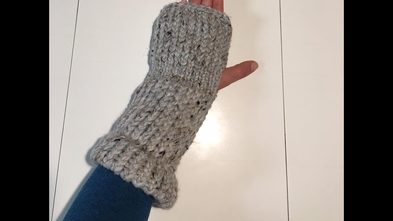 Loom Knit Fingerless Mittens
