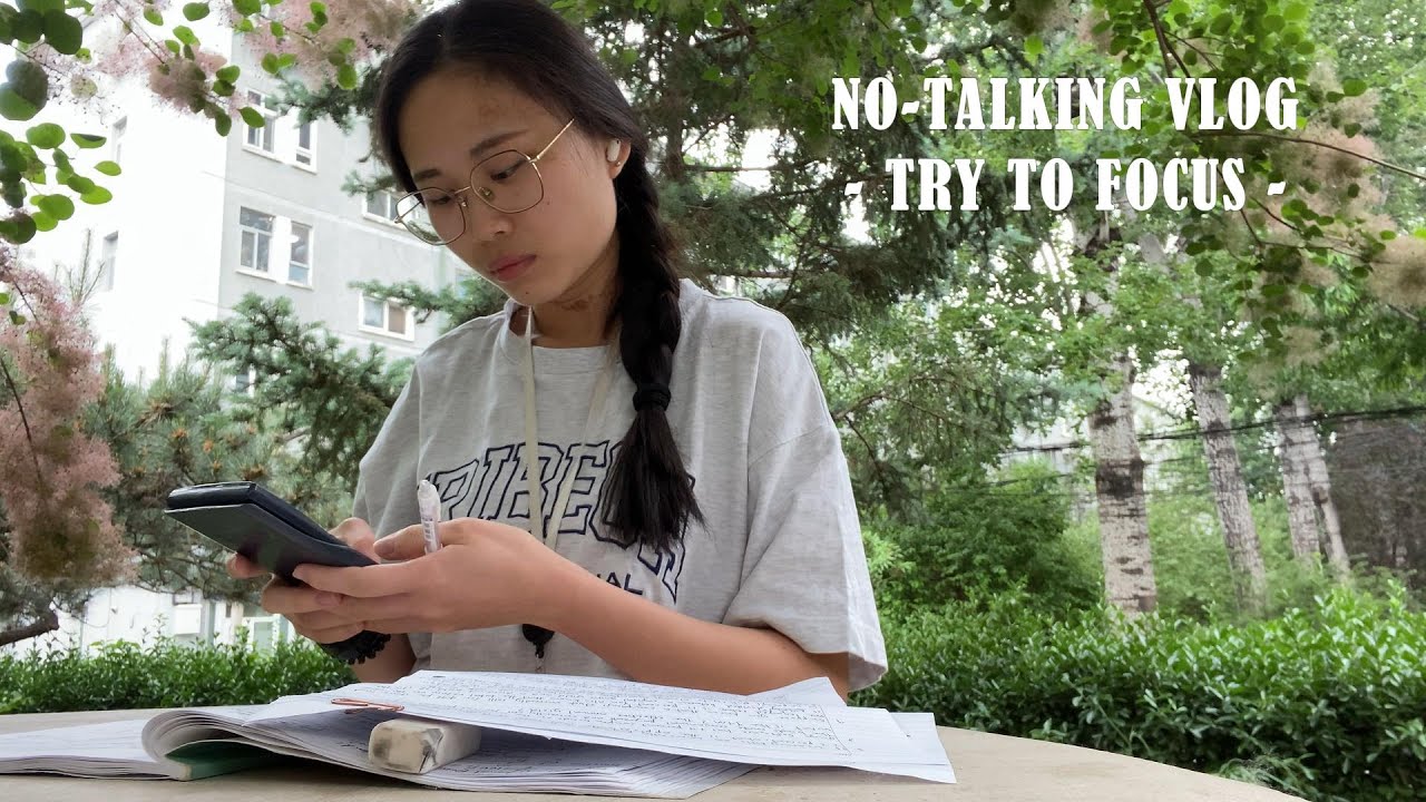 No-talking VLOG, only background noise, no music, a simple day in my campus life, trying to study