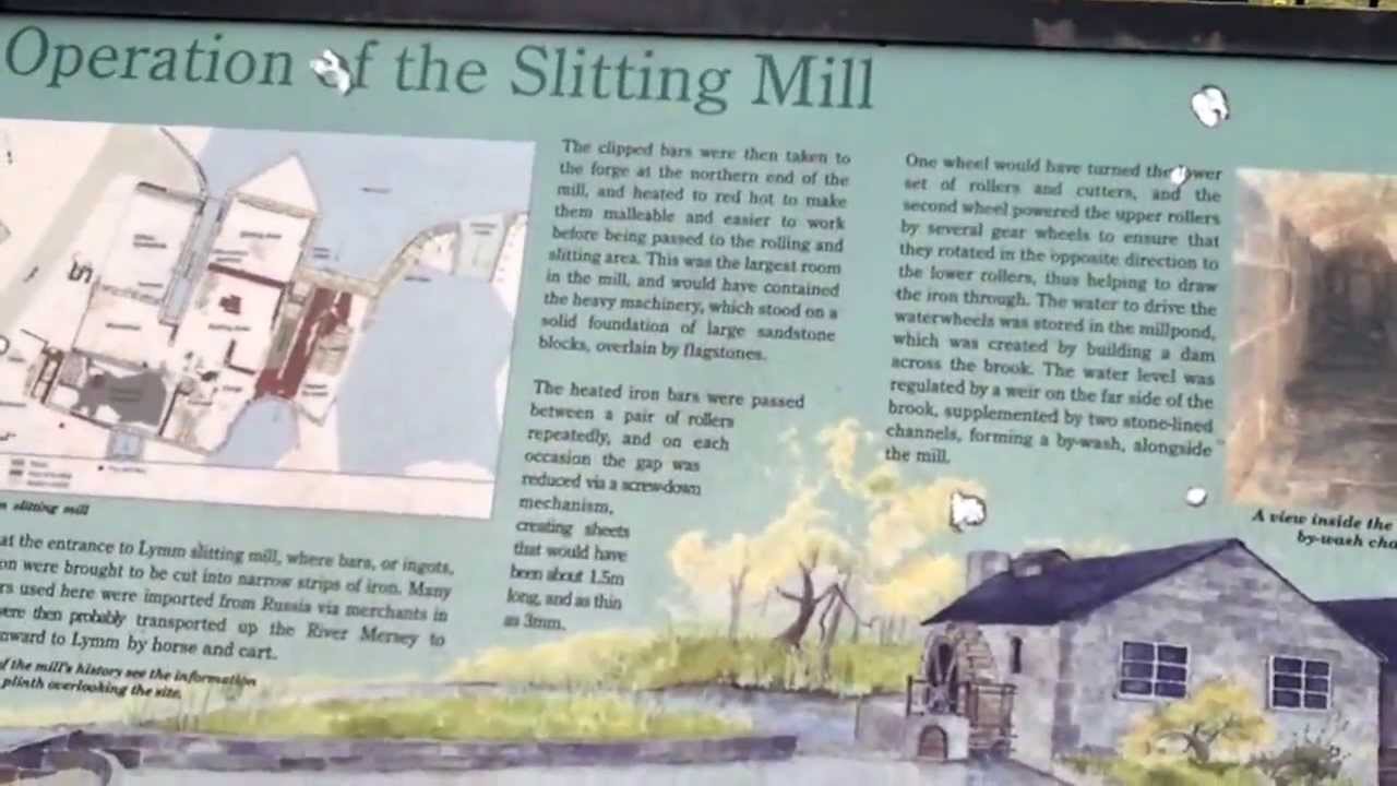 walking the dog at the waterfall Lymm Slitten Mill